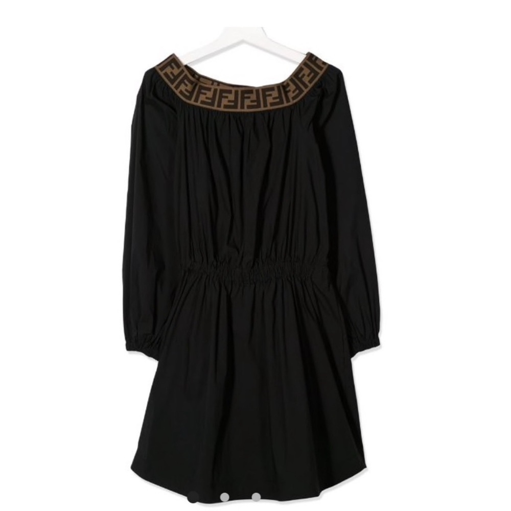 Fendi Black and Brown Kids Casual Dress